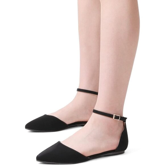 Dream Pairs Flat Shoes Women Black Rubber Ballet Comfort Soft Slip Flats Shoes - Picture 5 of 6